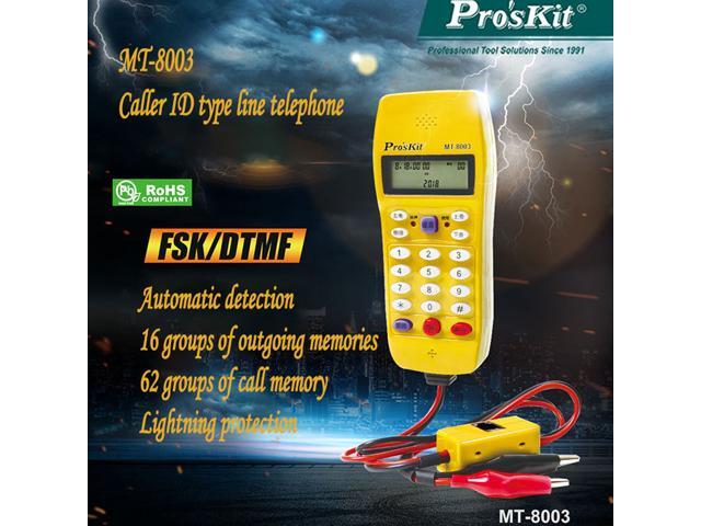 Pro'skit MT-8003 Automatic Detection Phone Line Tester 16-Bit LCD Caller Type Check Line Telephone Circuit Finder Repair Tools