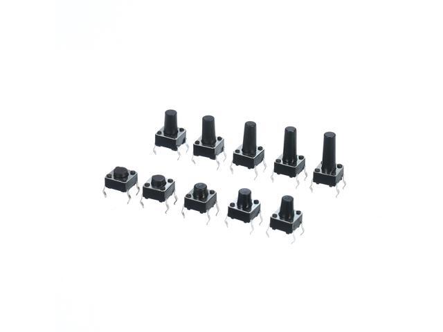 200Pcs 10 Value Tactile Push Button Switch Micro Momentary Tact Assortment Kit
