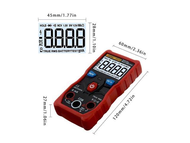 ANENG V01A Digital Multimeter Automatic True-RMS intelligent NCV 4000 Counts AC/DC Voltage Current Ohm Test Tool - Red