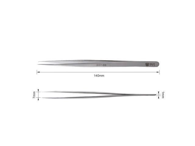 1Pc Ultra Precision Anti-Acid Stainless Steel Straight Tweezers Forceps for Mobile Phone Tablet PC Repair Tools