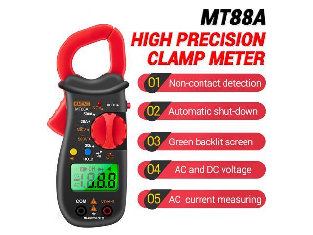 ANENG MT88A Clamp Meter Multimeter Meter 1999 Counts Auto Range Handheld Current Ammeter Frequency Capacitance Tester NCV Test
