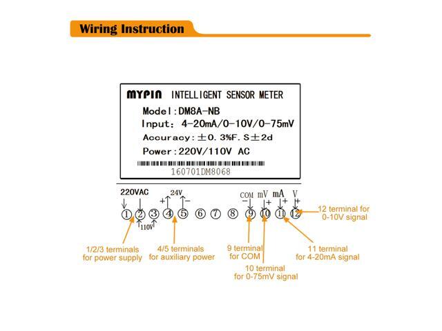 Digital Sensor Meter Multi-functional Intelligent LED Display 0-75mV/4-20mA/0-10V Input Pressure Transmitters