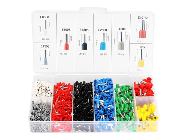 HSC8 6-4 0.25-10m? AWG23-7 Ferrule Crimping Tool Kit High Hardness Crimper Plier with 1200pcs Wire Ferrules Crimp Ends Terminal - Red & Blue