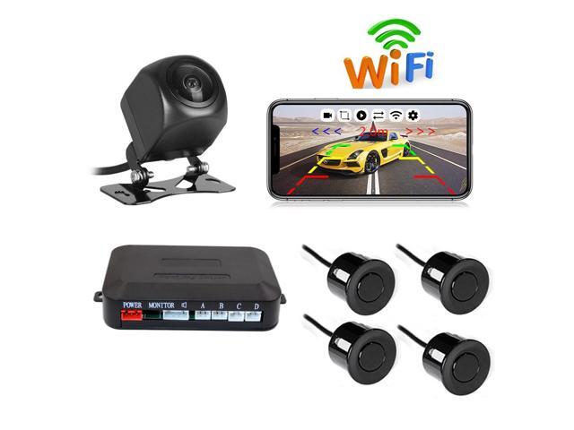 4pcs Wireless Backup Camera HD WIFI Car Auto Vehicle Reverse Backup Radar System for(12V) Car SUV MPV WiFi Backup Camera with Night Vision IP67.