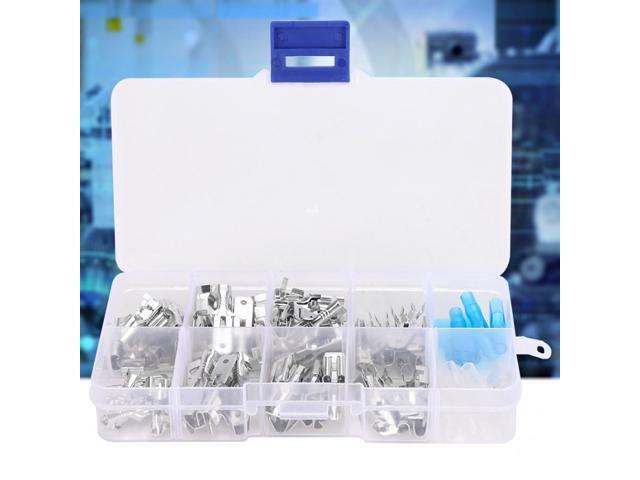 90 Pcs Cable Connector Tin Plated Brass 6.3mm Cable Connector Kit Electric Wire Crimp Terminal Assortment Kit