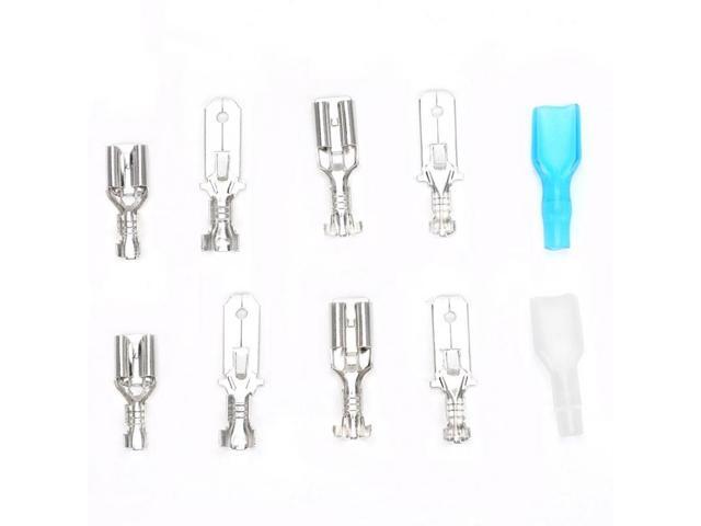 90 Pcs Cable Connector Tin Plated Brass 6.3mm Cable Connector Kit Electric Wire Crimp Terminal Assortment Kit