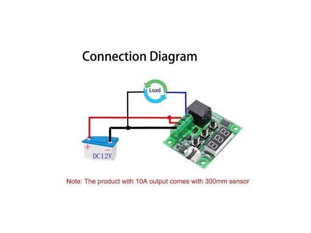 W1209 Digital Temperature Controller Board Micro Electronic High Accuracy NTC Sensor Temp Control Thermostat Panel with Waterproof Sensor Probe