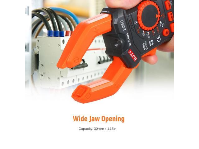 NJTY 208D 600A AC/DC Digital Clamp Meter with Temperature Auto Ranging Multimeter with Audible Continuity Beep True-RMS Clamp Meter