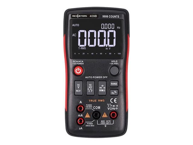 RM409B Digital Multimeter Button 9999 Counts With Analog Bar Graph AC/DC Voltage Ammeter Current Ohm Auto/Manual - Storage Bag