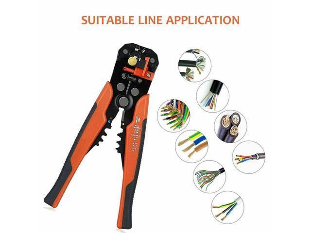 8'' Insulation Wire Stripper Cutter Crimping Tool Multi-function Automatic Cable Crimper - Orange