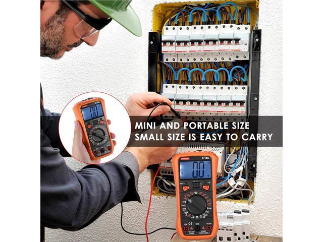 SANMART S18A Mini Handheld Digital Multimeter 2000 Counts Manual Range True RMS Universal Tester
