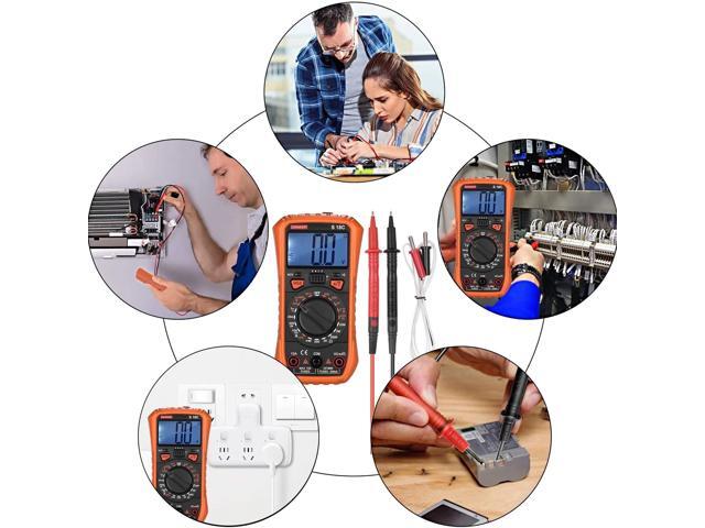 SANMART S18C Mini Handheld Digital Multimeter 2000 Counts Manual Range True RMS Universal Tester