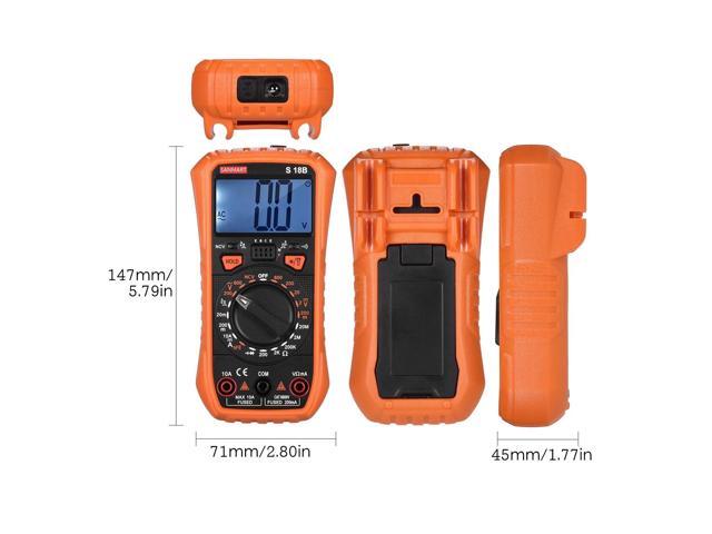 SANMART S18B Mini Handheld Digital Multimeter 2000 Counts Manual Range True RMS Universal Tester