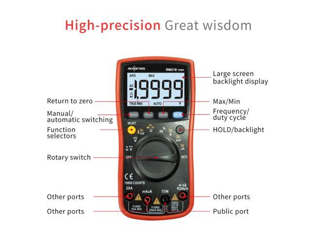 RM219 True-RMS 19999 Counts Digital Multimeter NCV Frequency Auto Power off AC DC Voltage Ammeter Current Ohm