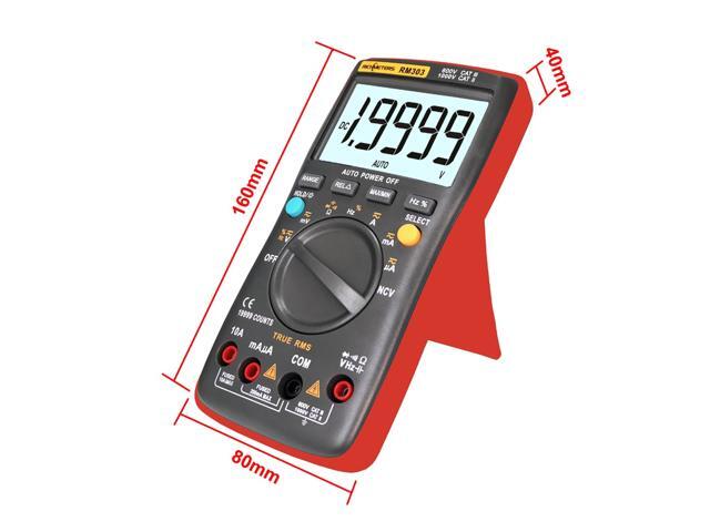 RM303 True-RMS 19999 Counts Digital Multimeter NCV Frequency 200M Resistance