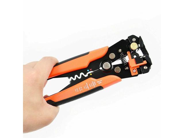 8'' Insulation Wire Stripper Cutter Crimping Tool Multi-function Automatic Cable Crimper - Orange
