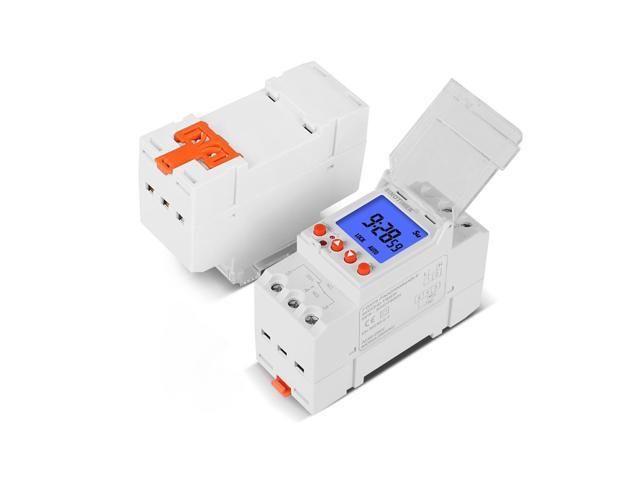 TM928SBKL Rail Timer Backlight Large Screen Display 85-265V 30A Times 1 Second Min Interval 7 Days Programmable Rail Timer