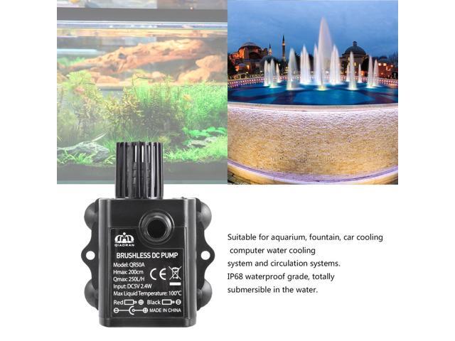 Ultra-quiet USB Mini Brushless DC Water Pump DC5V 2.4W 250L/H Lift 2m Submersible Fountain Aquarium Circulating