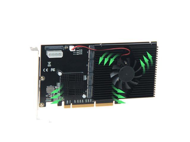 215*125mm PCI-E Adapter Card LM313 PCI-E 8X/16X TO 4P M.2 (PCIe protocol)Riser Card for NVME 2242 2260 2280 22110 SSD
