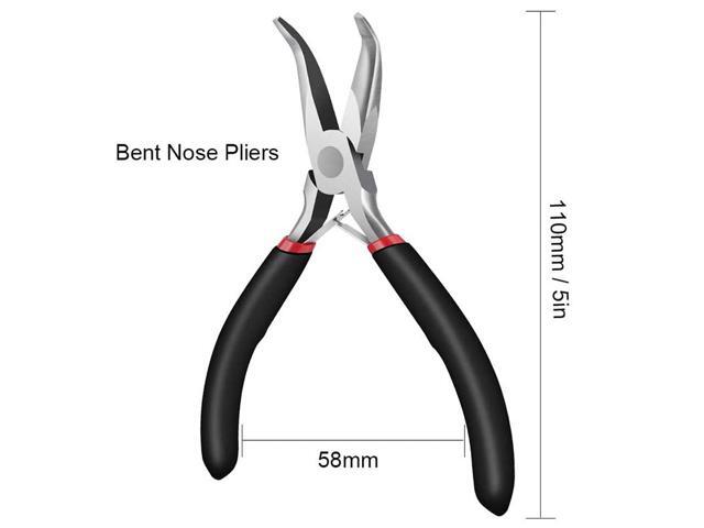 2Pack Bent Chain Nose Pliers and Round Nose Pliers for Crafting and Repair Jewelry Making Supplies
