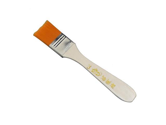 2PCS Orange Bristle Wooden Handle Oil Painting Paint Brush 0.9' Width