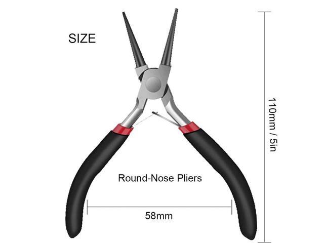 2Pack Bent Chain Nose Pliers and Round Nose Pliers for Crafting and Repair Jewelry Making Supplies