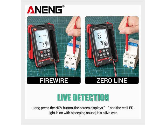 ANENG Q60S Digital Multimeter Smart Mini Professional True Rms Multimeter AI Speech Recognition Transistor Tester 6000 Counts - Red