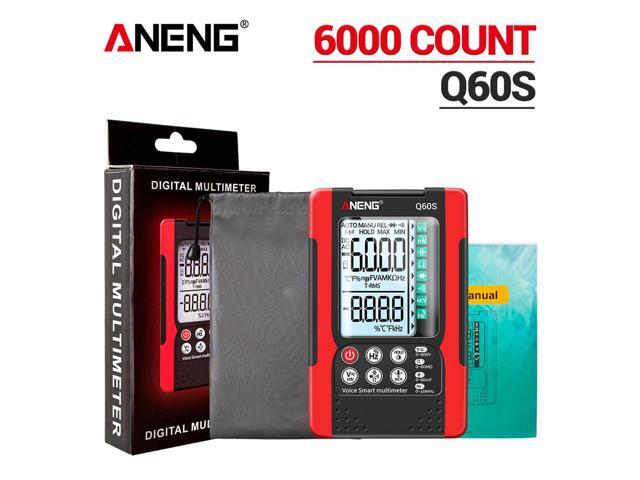 ANENG Q60S Digital Multimeter Smart Mini Professional True Rms Multimeter AI Speech Recognition Transistor Tester 6000 Counts - Red