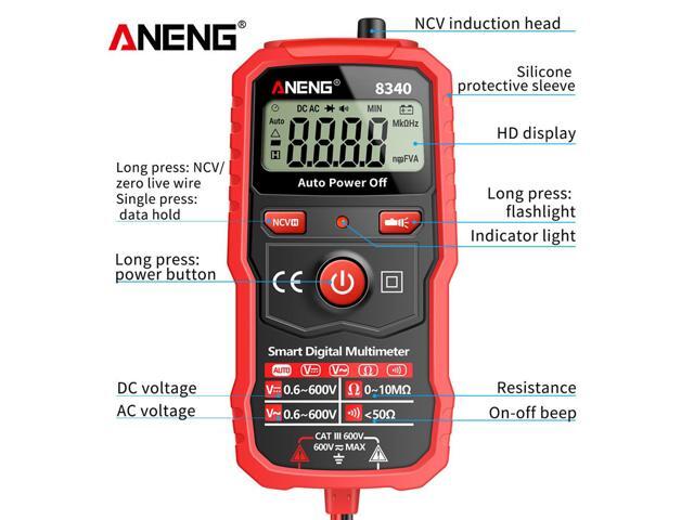 Aneng 8340 Mini Smart Digital Multimeter Voltmeter Ohm Meter Anti-Burning Automatic Tester Professional Electrician Repair Tools