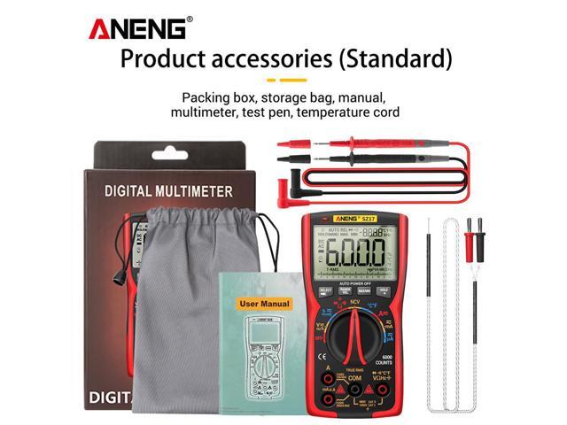 ANENG SZ17 DIY Transistor Capacitor NCV Detector Lcr Meter Digital Multimeter 6000 Profesional True RMS AC/DC Analog Tester - Red
