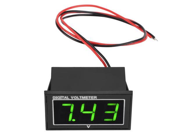 Digital Voltmeter 0.56 inch LED Display Waterproof High Accuracy DC Voltage Meter Panel 2 wires Voltage Panel Green DC5V-130V