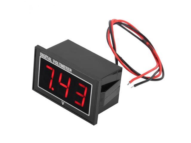 Digital Voltmeter 0.56 inch LED Display Waterproof High Accuracy DC Voltage Meter Panel 2 wires Voltage Panel Red DC5V-130V