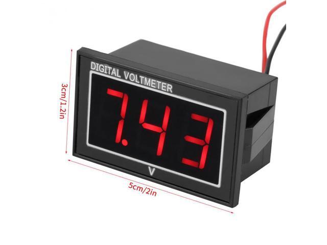Digital Voltmeter 0.56 inch LED Display Waterproof High Accuracy DC Voltage Meter Panel 2 wires Voltage Panel Red DC2.5V-30V