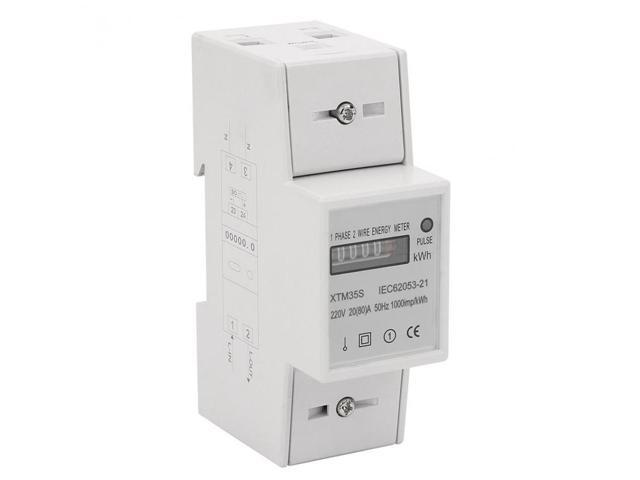 220V Digital DIN-Rail Electric Meter 1-phase 2 Wire 2P DIN-Rail Electronic Energy Meter KWh Meter(20(80)A)