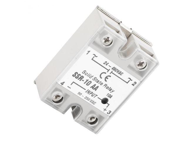 Solid State Relay Module SSR AC-AC Input 90-250V AC Output 24-480V AC Solid State Relay SSR-10 AA 10A