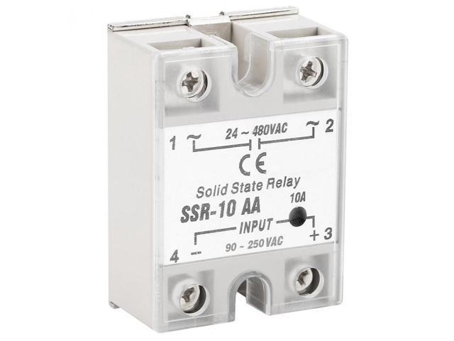 Solid State Relay Module SSR AC-AC Input 90-250V AC Output 24-480V AC Solid State Relay SSR-10 AA 10A