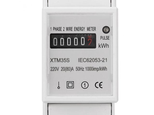 220V Digital DIN-Rail Electric Meter 1-phase 2 Wire 2P DIN-Rail Electronic Energy Meter KWh Meter(20(80)A)