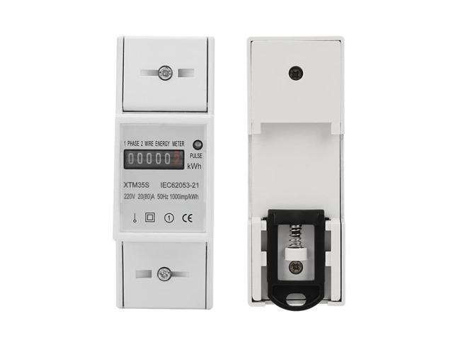 220V Digital DIN-Rail Electric Meter 1-phase 2 Wire 2P DIN-Rail Electronic Energy Meter KWh Meter(20(80)A)