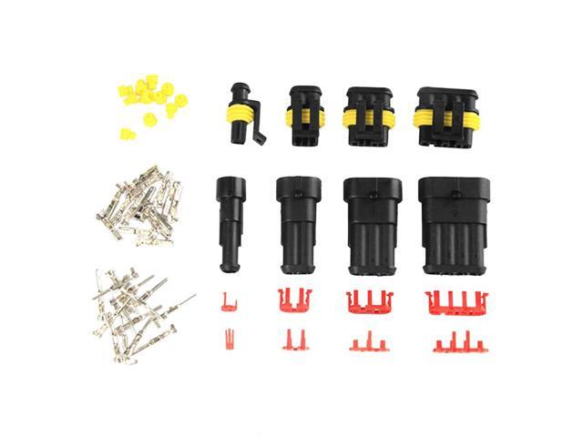 352 PCS Waterproof Car Electric Cable Connector Terminal Plug Kit Set 1 2 3 4 Pin Truck Plug Car Spark Connector Assorted Box Portable
