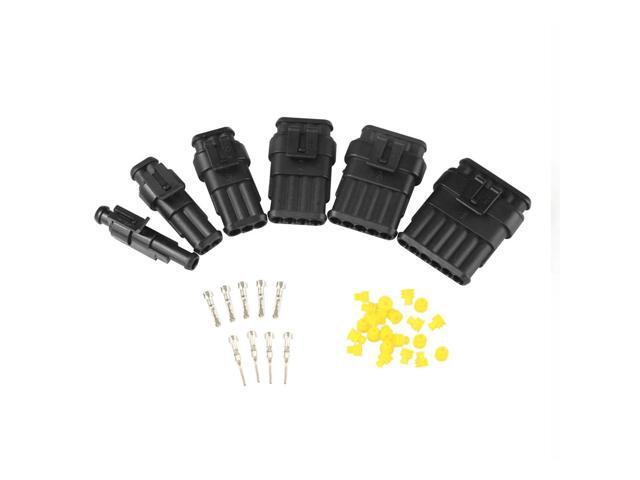 708 PCS/ 43 Set Waterproof Car Electric Cable Connector Terminal Plug Kit 1 2 3 4 5 6 Pin Truck Plug Car Spark Connector Assorted Box Portable