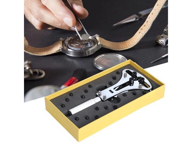 Universal Adjustable Watch Case Opener 3 Prongs Watches Back Cover Removing Tool Watch Repairing & Battery Replacement - Silver