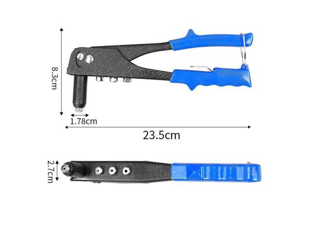 Rivet Gun Kit Heavy Duty Single Hand Manual Riveter with 40 PCS Rivets 4 Interchangeable Heads 3/32 Inch 1/8 Inch 5/32 Inch 3/16 Inch for Metal...