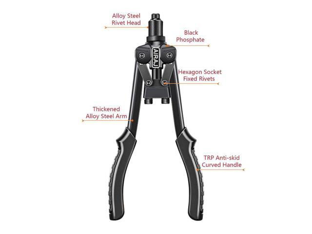 Rivet Gun Heavy Duty Single Hand Manual Riveter for Metal Automotive Repairing Railway for 1/8 Inch 5/32 Inch 3/16 Inch Aluminium Stainless Steel...