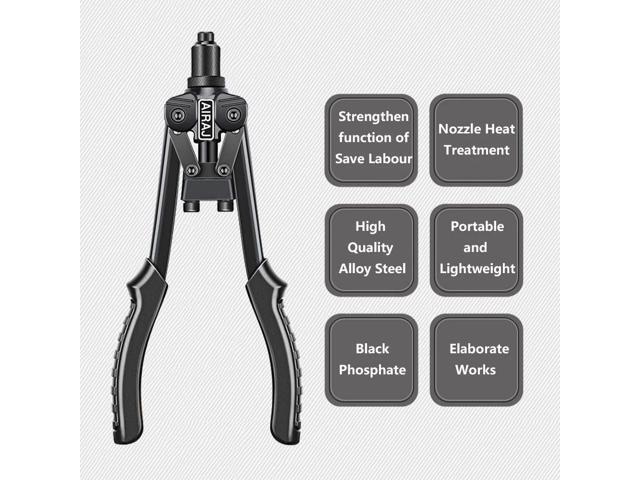 Rivet Gun Heavy Duty Single Hand Manual Riveter for Metal Automotive Repairing Railway for 1/8 Inch 5/32 Inch 3/16 Inch Aluminium Stainless Steel...