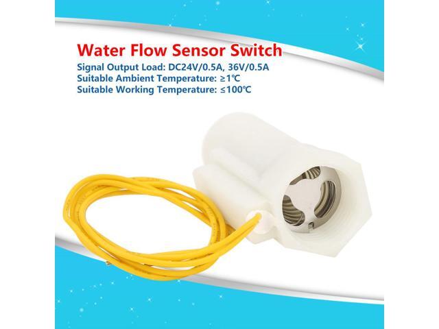 DC0-110V Plastic Water Flow Sensor Switch Piston Type G1/2in Male/Female Thread Water Flow Switch