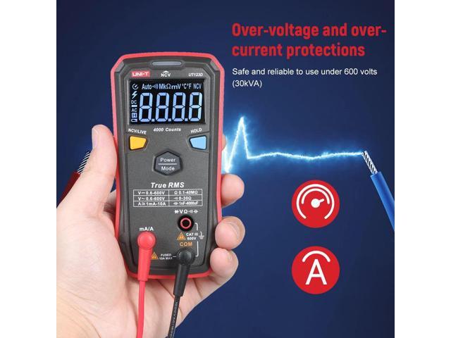UNI-T Palm-sized Digital Multimeter AC/DC True-RMS Multimeter 4mF(4000uF) Large Capacitance Meter Auto-ranging Multi Tester with Resistance...