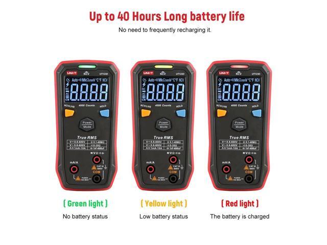UNI-T Palm-sized Digital Multimeter AC/DC True-RMS Multimeter 4mF(4000uF) Large Capacitance Meter Auto-ranging Multi Tester with Resistance...