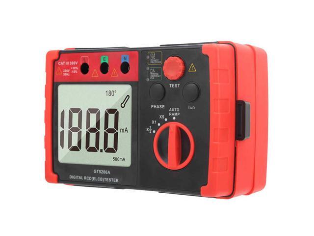 GT5206A Leakage Protector Tester 230V/50Hz Digital RCD (ELCB) Tester Leakage Protection Switch Detector Testing Instrument