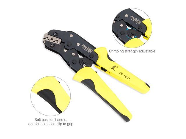 Crimping Tool Kit Includes 26-16 AWG Ratcheting Wire Crimper Plier 280pcs Male Female Wire Spade Connectors 140pcs Insulation Sleeves 40pcs Cable Ties
