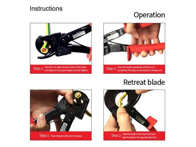 WX-520 400mm2 Ratcheting Wire Cutter Hand Ratchet Type Cable Cutter Plier Plier Hand Tool for Large Cable